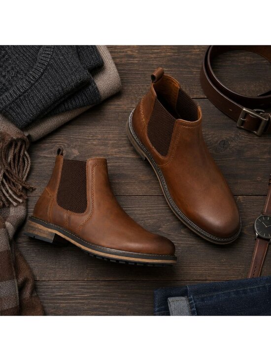 SD2 - Dune London Chorleys Brown Leather Wide Fit Chelsea Boots Men’s EU 41 US 8 main image 5